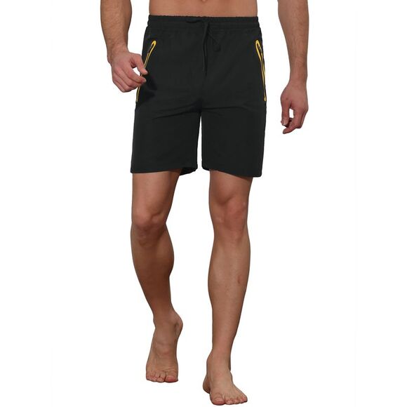Men's Solid Color Elastic Waistband Lightweight Swimwear Shorts Black - Picture 5 of 6